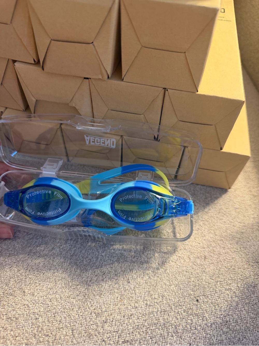 Legend Blue & Lime Swim Goggles
